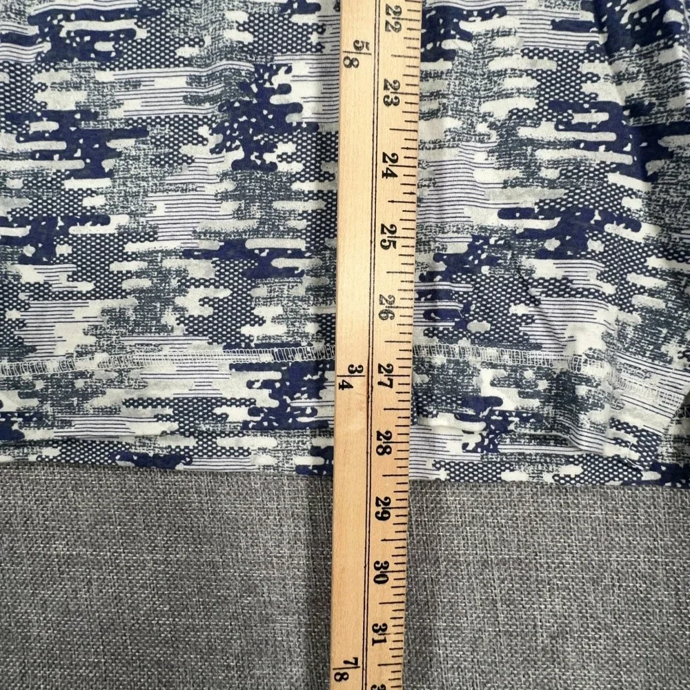 Robert Graham Deke Cotton Tee Mens XL Blue White Geometric Glitch V-Neck T-Shirt